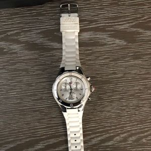 Michele watch white rubber strap
